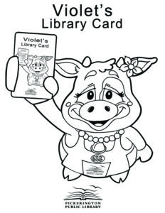 Violet the Cow with Library Card