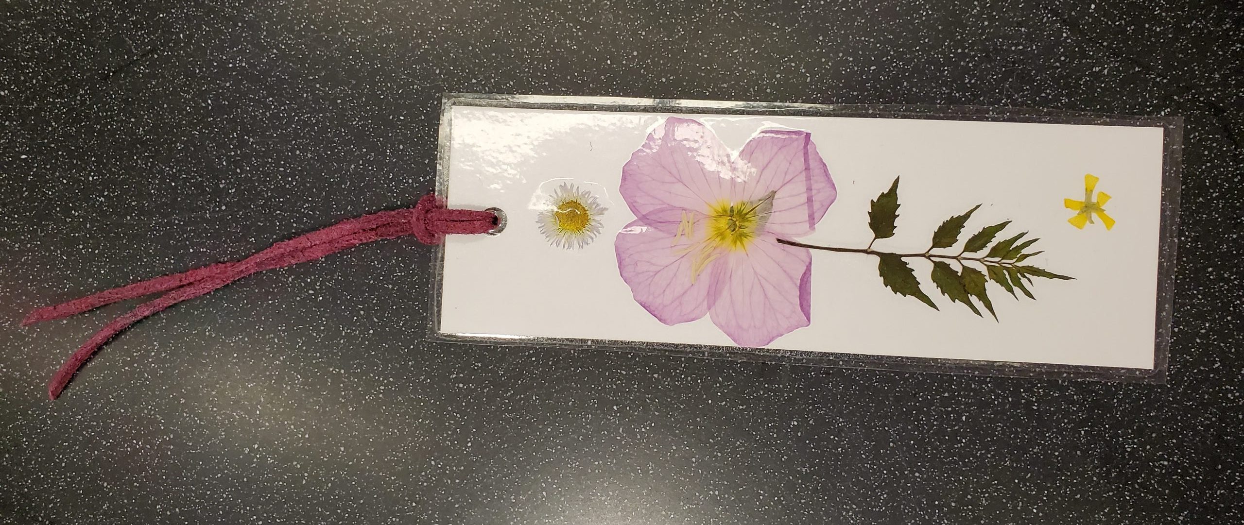 Pressed flower bookmark